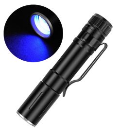 Outdoor Strong Light Aluminum Alloy Torch (Option: Short Purple Light)