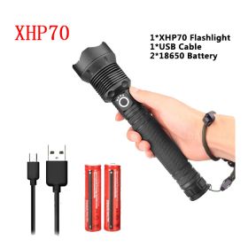 USB Charging Zoom P50 Flashlight (Option: XHP70 USB 2pcs18650)