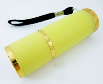 Luminous 9-head aluminum flashlight (Color: Yellow)