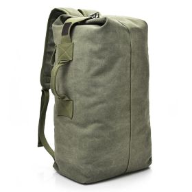 Men's Canvas Backpack Rucksack Hiking Travel Duffle Bag Military Handbag Satchel (Color: Army Green)